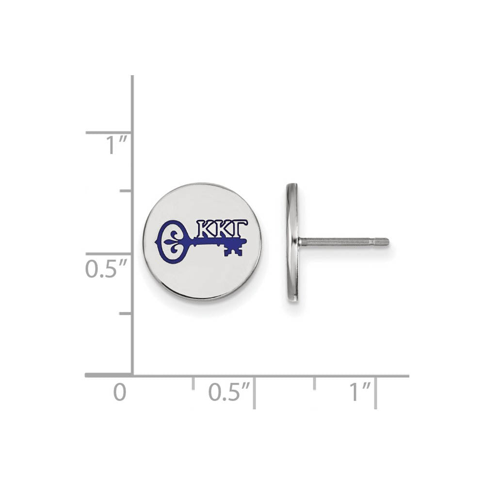 Alternate view of the Sterling Silver Kappa Kappa Gamma Enamel Post Earrings by The Black Bow Jewelry Co.