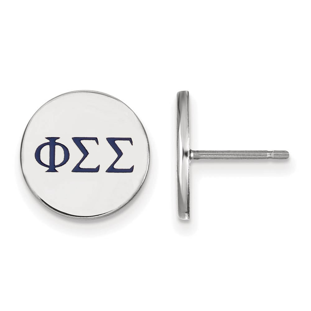 Sterling Silver Phi Sigma Sigma Enamel Greek Letters Post Earrings, Item E17181 by The Black Bow Jewelry Co.