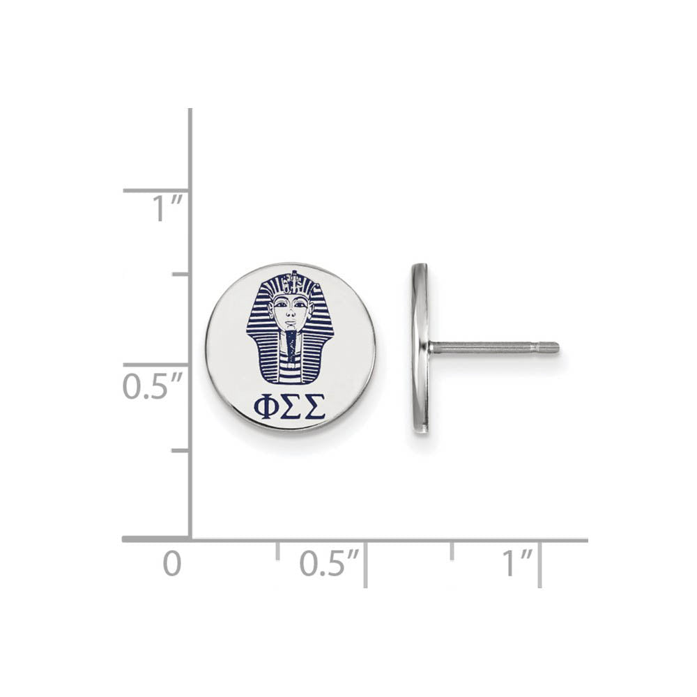 Alternate view of the Sterling Silver Phi Sigma Sigma Enamel Post Earrings by The Black Bow Jewelry Co.