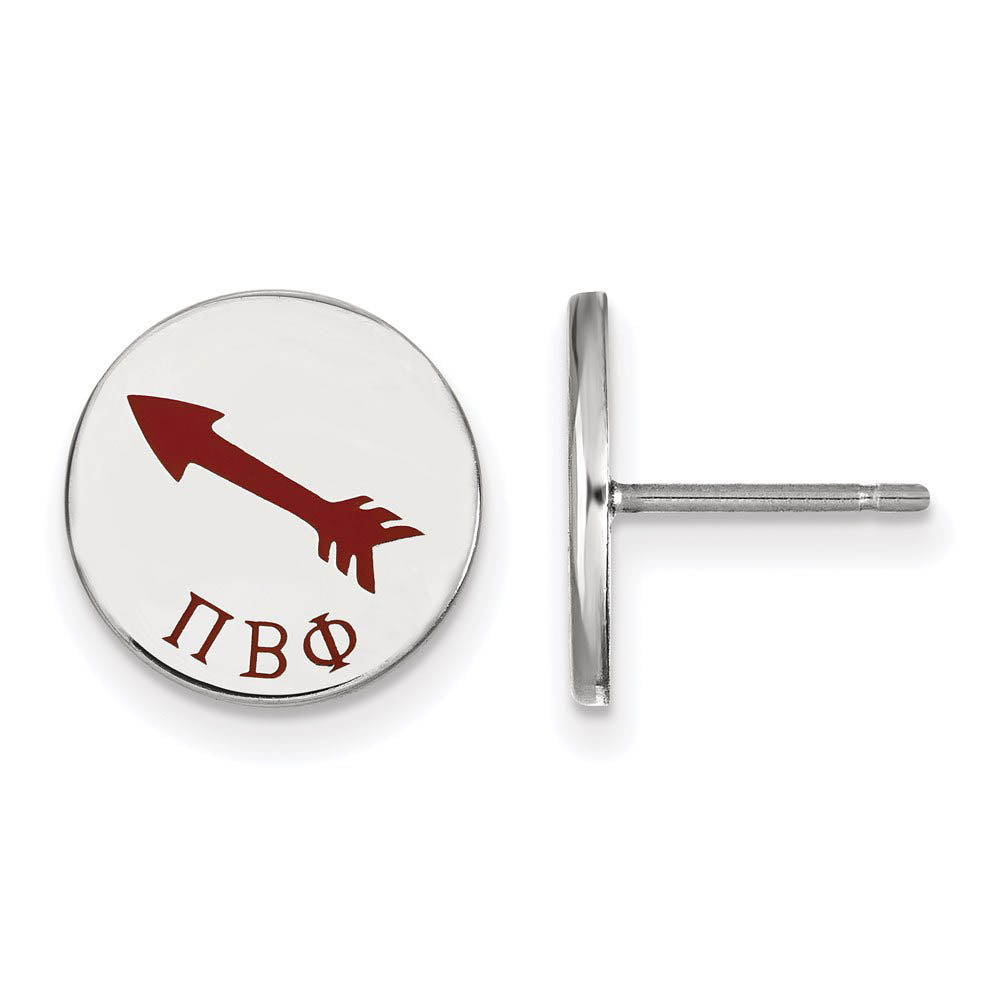Sterling Silver Pi Beta Phi Enamel Post Earrings, Item E17191 by The Black Bow Jewelry Co.