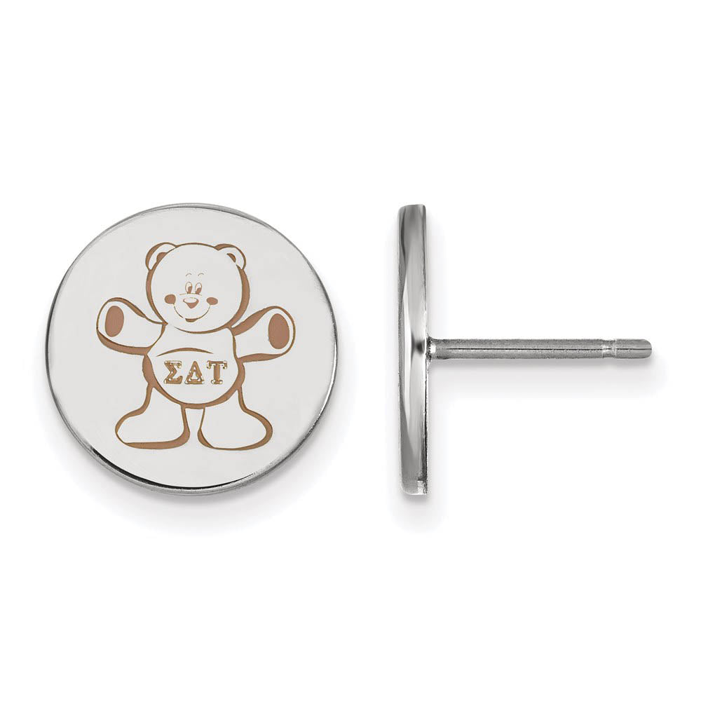 Sterling Silver Sigma Delta Tau Enamel Post Earrings, Item E17198 by The Black Bow Jewelry Co.