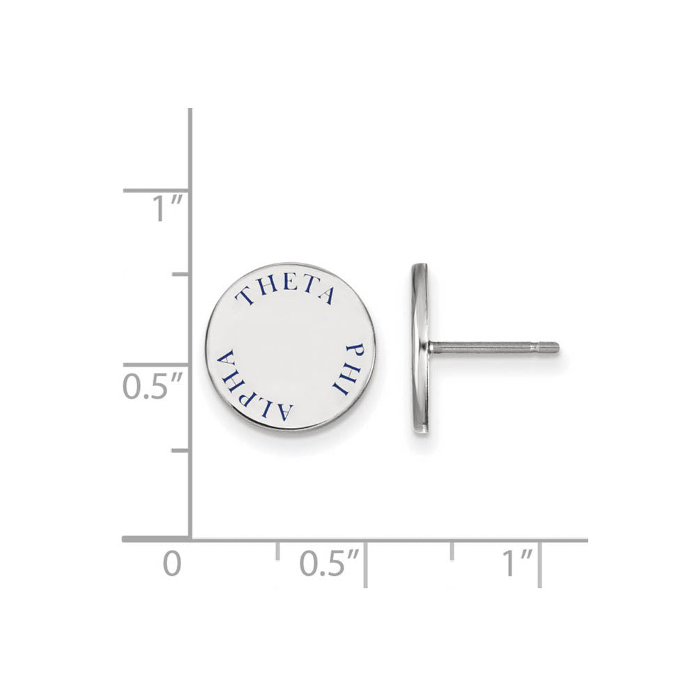 Alternate view of the Sterling Silver & Enamel Theta Phi Alpha Enamel Post Earrings by The Black Bow Jewelry Co.