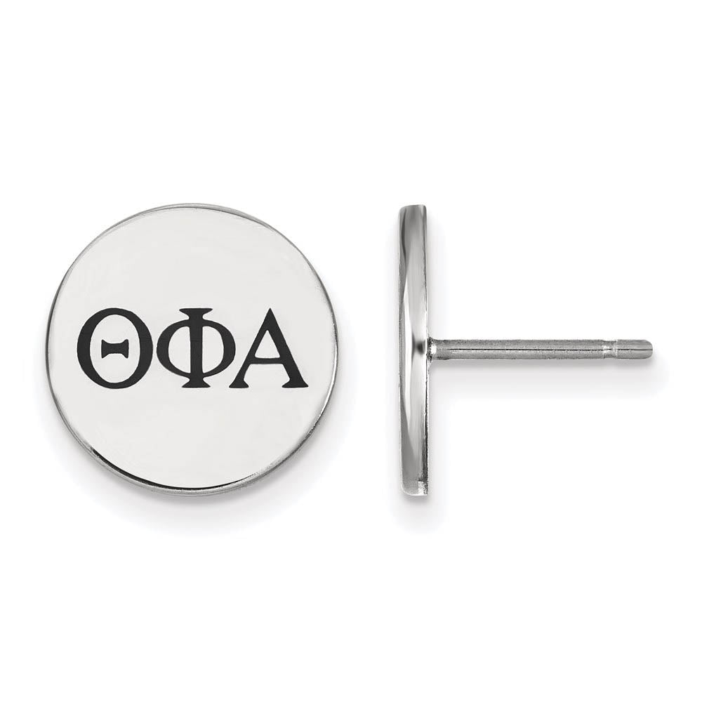 Sterling Silver Theta Phi Alpha Black Enamel Post Earrings, Item E17217 by The Black Bow Jewelry Co.