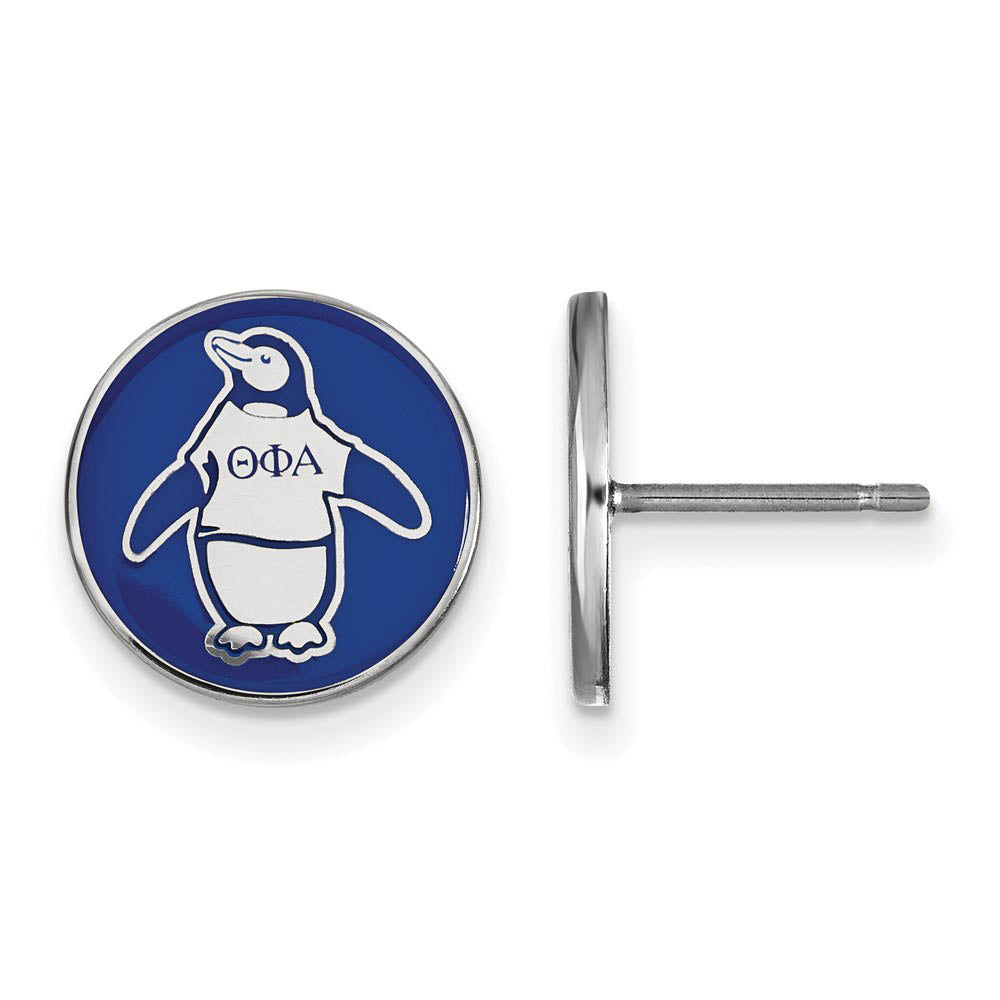 Sterling Silver & Enamel Theta Phi Alpha Penguin Post Earrings, Item E17218 by The Black Bow Jewelry Co.