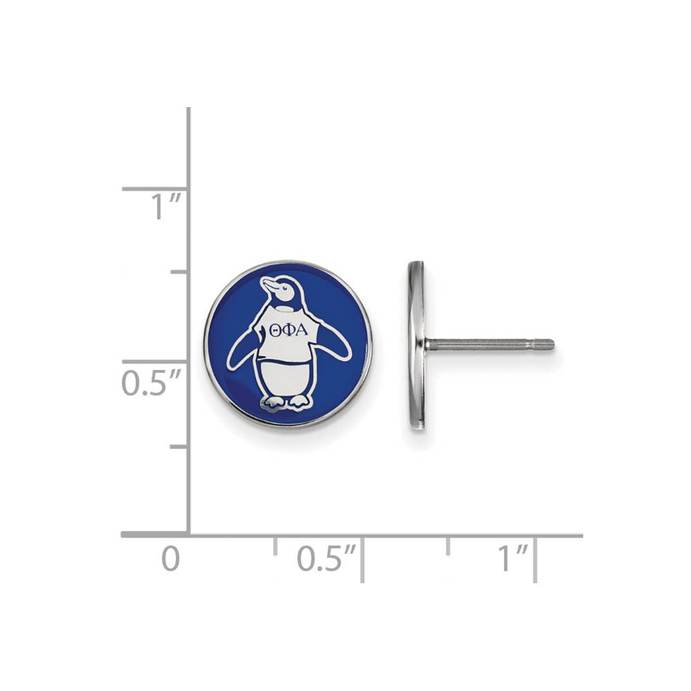 Alternate view of the Sterling Silver & Enamel Theta Phi Alpha Penguin Post Earrings by The Black Bow Jewelry Co.