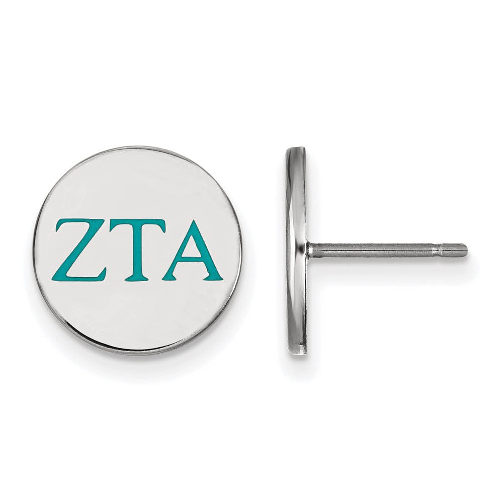 Sterling Silver & Enamel Zeta Tau Alpha Post Earrings, Item E17223 by The Black Bow Jewelry Co.