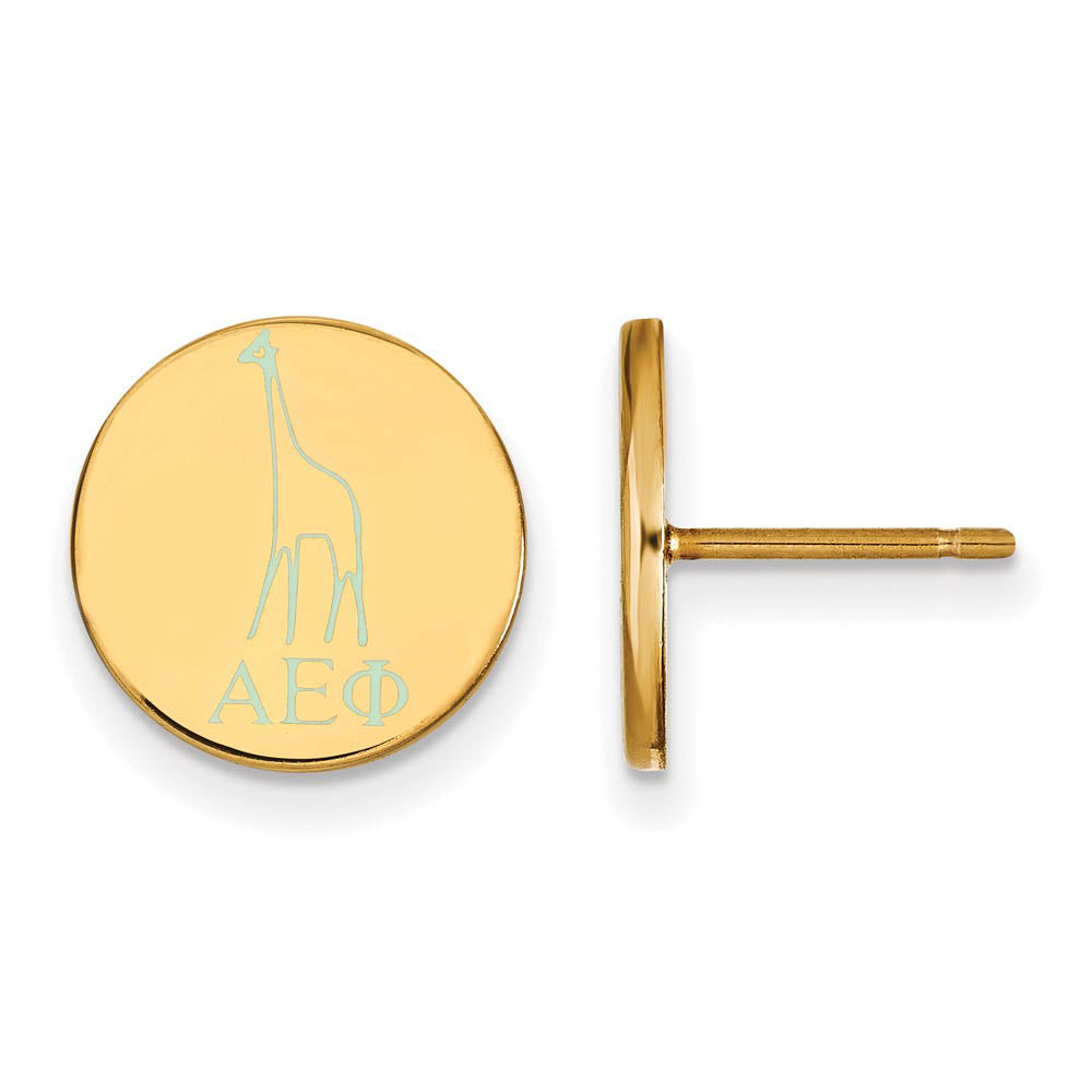 14K Plated Silver Alpha Epsilon Phi Enamel Post Earrings, Item E17247 by The Black Bow Jewelry Co.