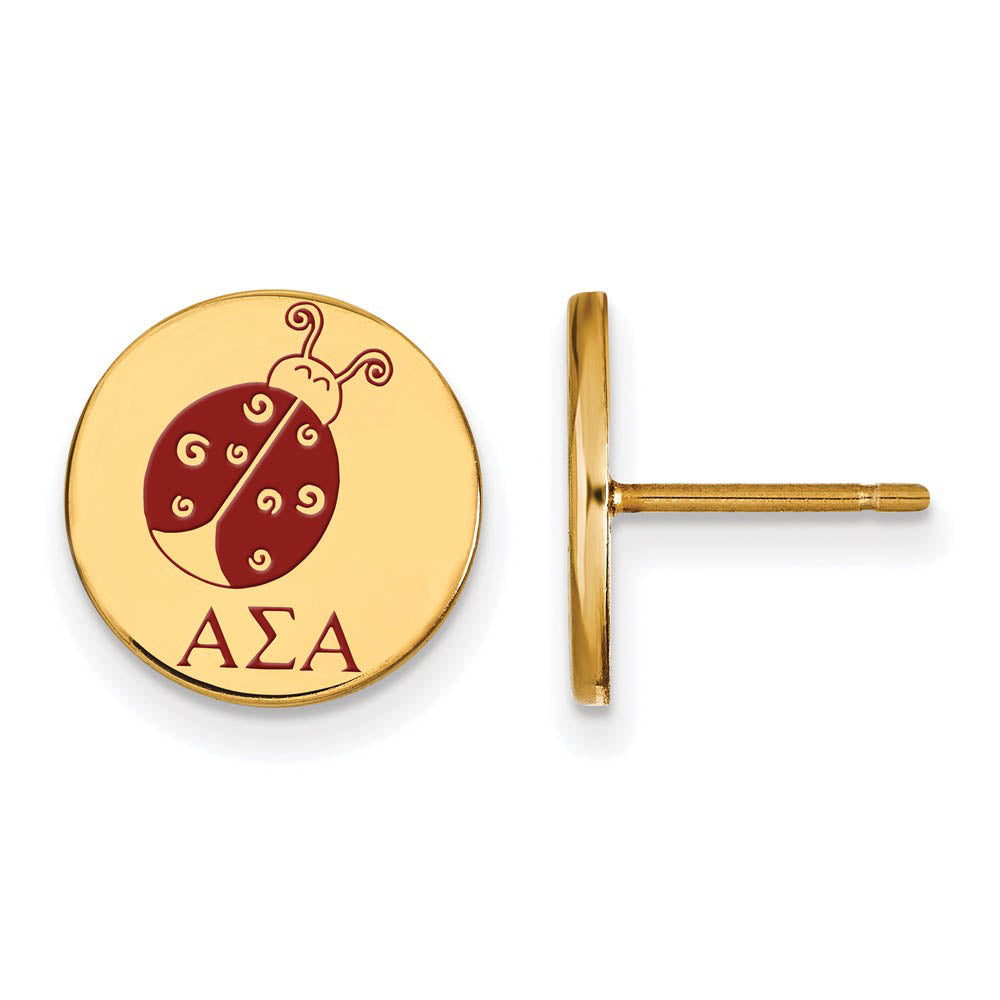 14K Plated Silver Alpha Sigma Alpha Enamel Post Earrings, Item E17275 by The Black Bow Jewelry Co.