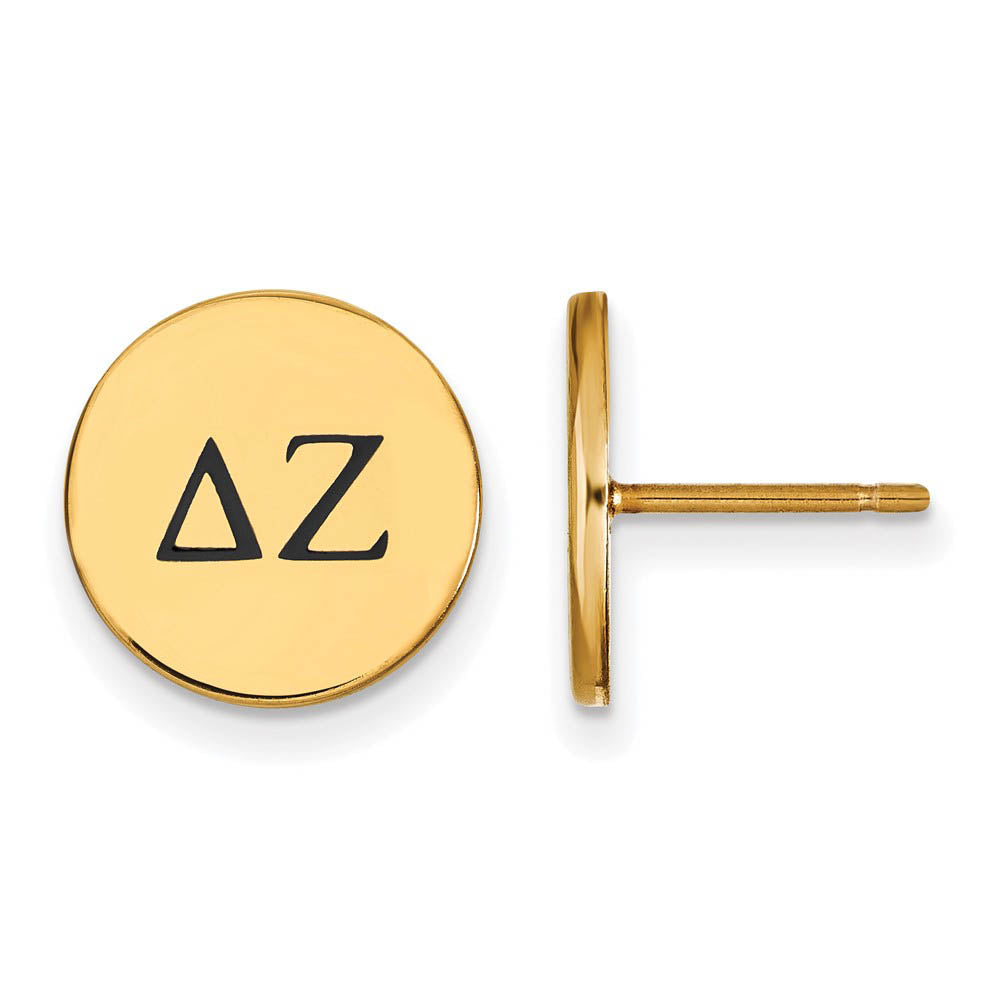 14K Plated Silver Delta Zeta Enamel Greek Letters Post Earrings, Item E17322 by The Black Bow Jewelry Co.