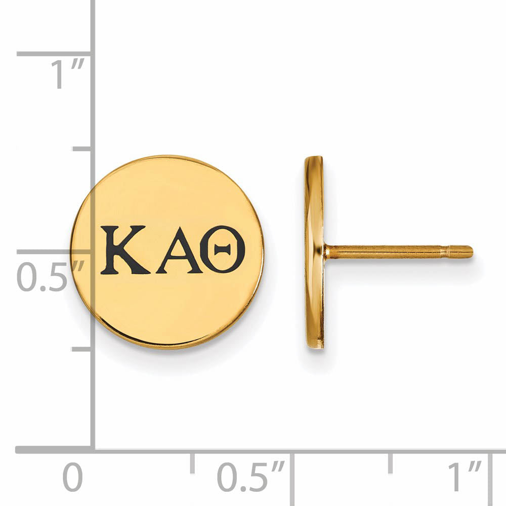 Alternate view of the 14K Plated Silver Kappa Alpha Theta Enamel Greek Letters Post Earrings by The Black Bow Jewelry Co.