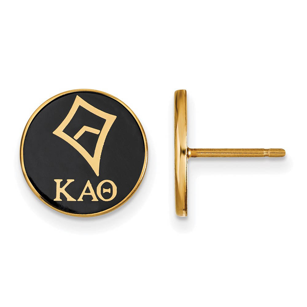 14K Plated Silver Kappa Alpha Theta Enamel Kite Disc Post Earrings, Item E17336 by The Black Bow Jewelry Co.