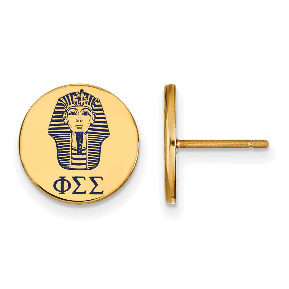 14K Plated Silver Phi Sigma Sigma Enamel Post Earrings, Item E17365 by The Black Bow Jewelry Co.