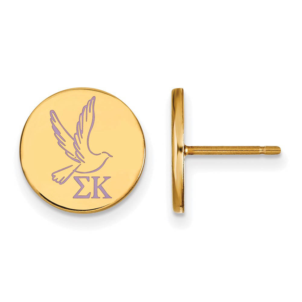14K Plated Silver Sigma Kappa Enamel Post Earrings, Item E17386 by The Black Bow Jewelry Co.