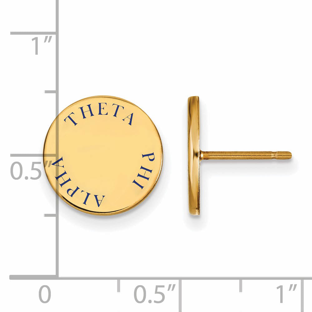 Alternate view of the 14K Plated Silver & Enamel Theta Phi Alpha Enamel Post Earrings by The Black Bow Jewelry Co.