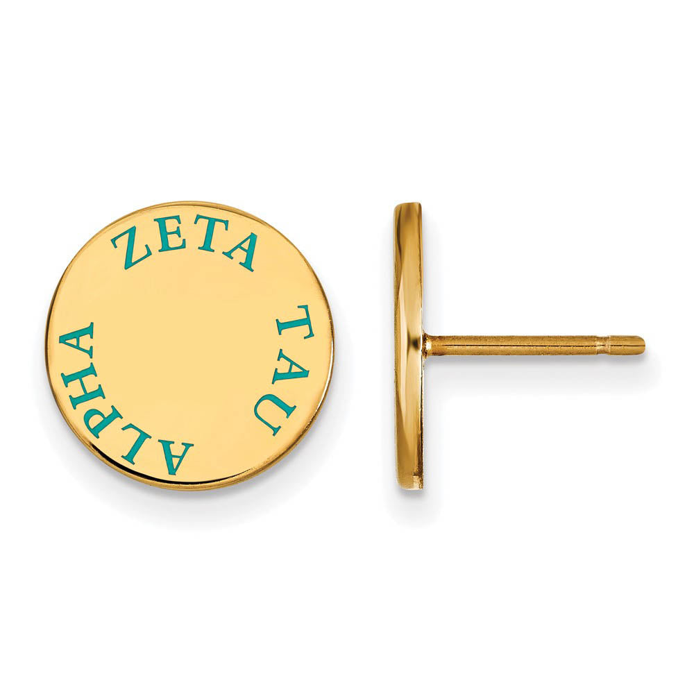 14K Plated Silver Zeta Tau Alpha Enamel Post Earrings, Item E17402 by The Black Bow Jewelry Co.