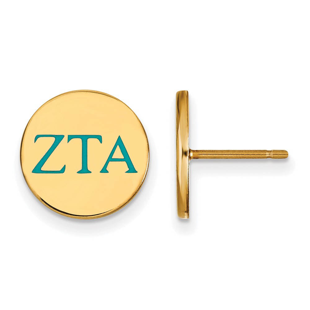 14K Plated Silver & Enamel Zeta Tau Alpha Post Earrings, Item E17404 by The Black Bow Jewelry Co.
