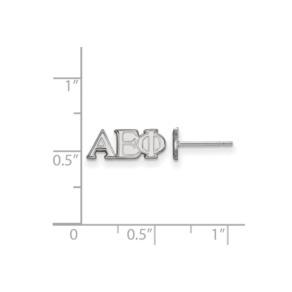 Alternate view of the Sterling Silver Alpha Epsilon Phi XS Greek Post Earrings by The Black Bow Jewelry Co.