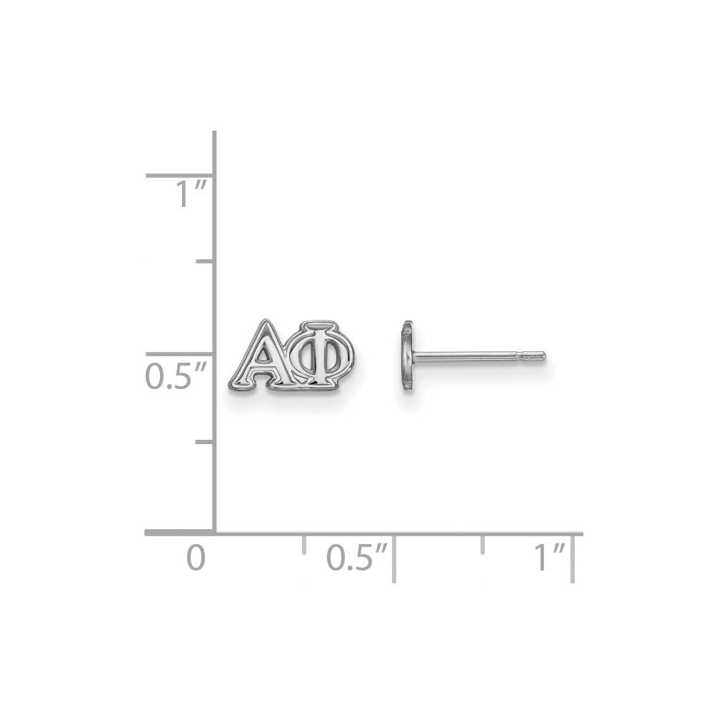 Alternate view of the Sterling Silver Alpha Phi XS Greek Letters Post Earrings by The Black Bow Jewelry Co.