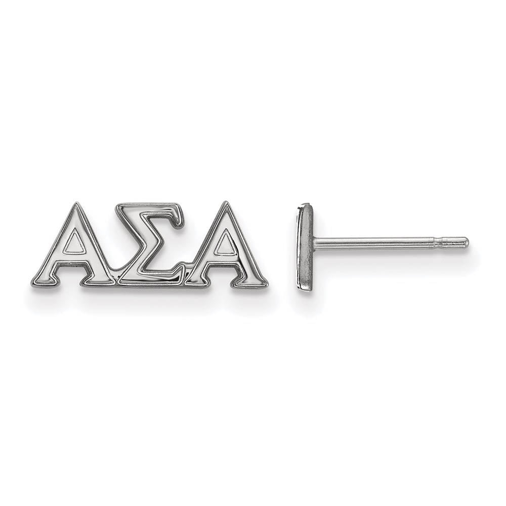 Sterling Silver Alpha Sigma Alpha XS Greek Post Earrings, Item E17420 by The Black Bow Jewelry Co.