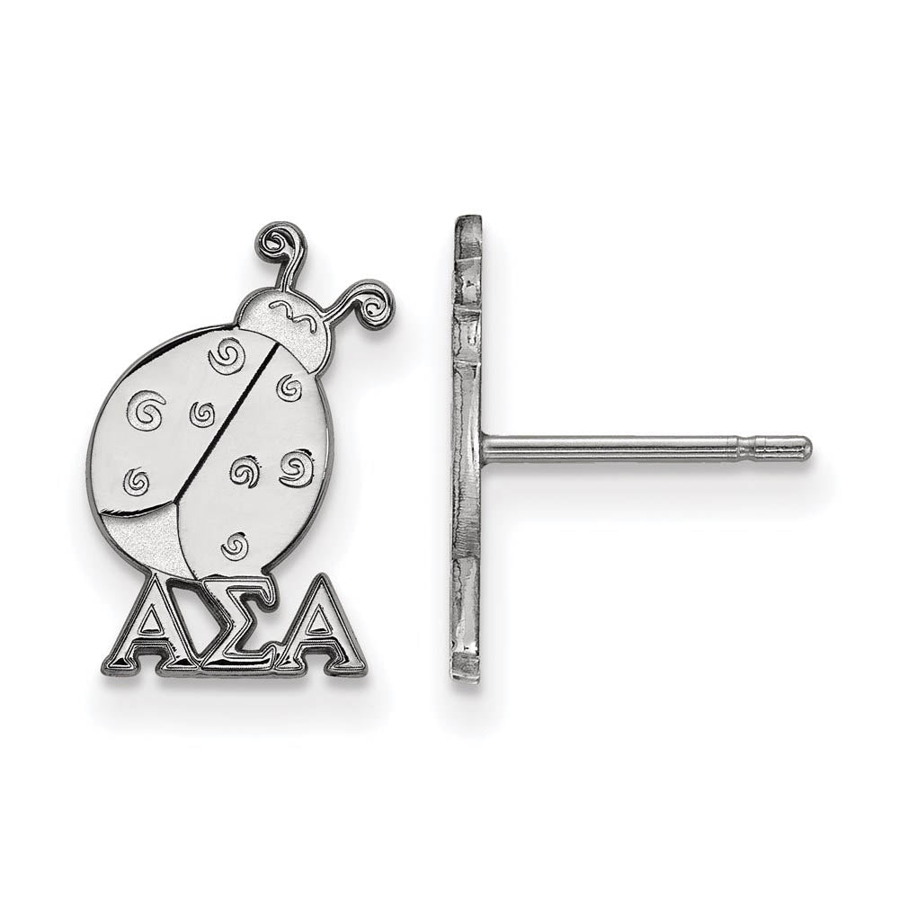 Sterling Silver Alpha Sigma Alpha XS Post Earrings, Item E17421 by The Black Bow Jewelry Co.