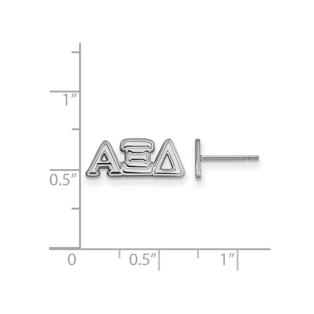 Alternate view of the Sterling Silver Alpha Xi Delta XS Greek Post Earrings by The Black Bow Jewelry Co.