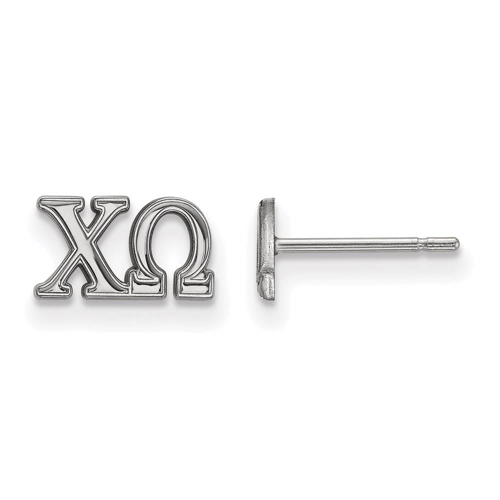 Sterling Silver Chi Omega XS Post Earrings, Item E17427 by The Black Bow Jewelry Co.