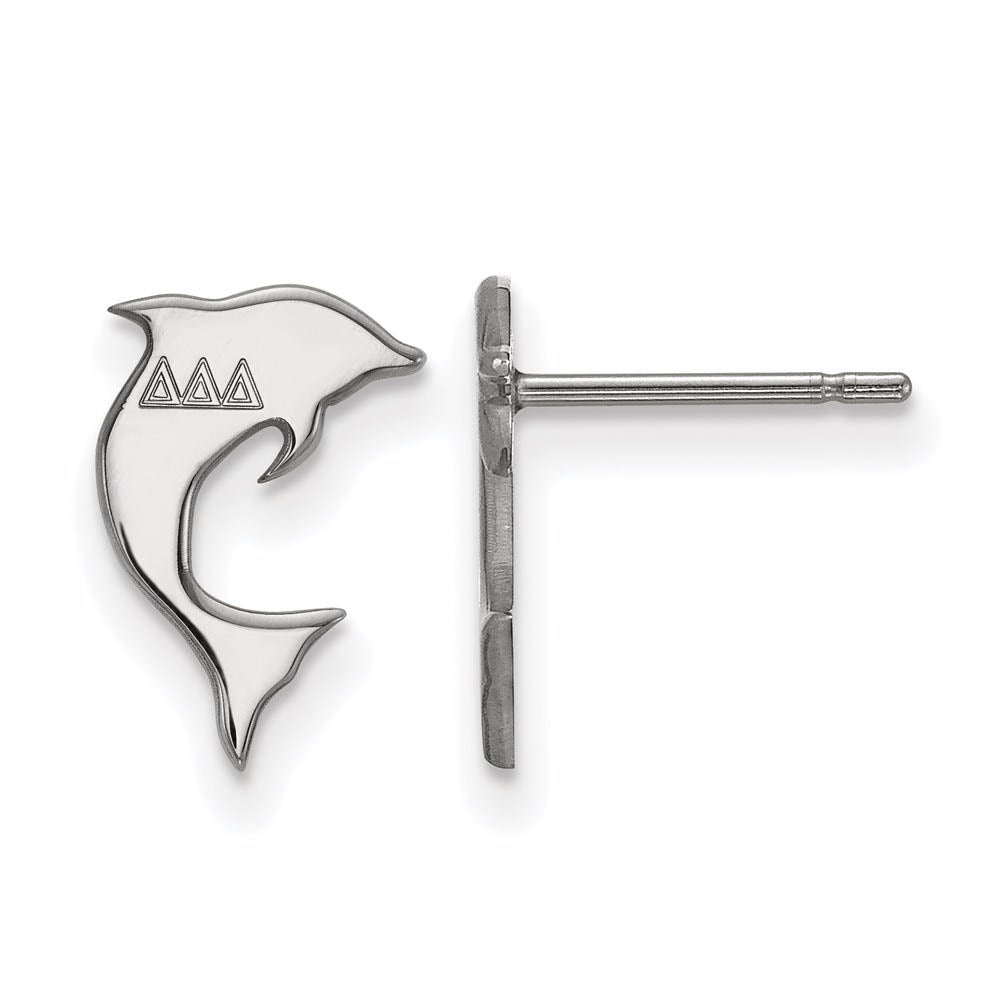 Sterling Silver Delta Delta Delta XS Post Earrings, Item E17429 by The Black Bow Jewelry Co.