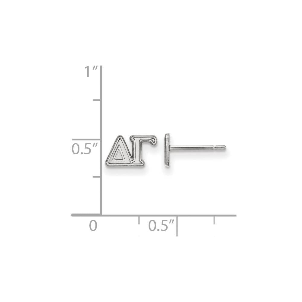 Alternate view of the Sterling Silver Delta Gamma XS Greek Post Earrings by The Black Bow Jewelry Co.