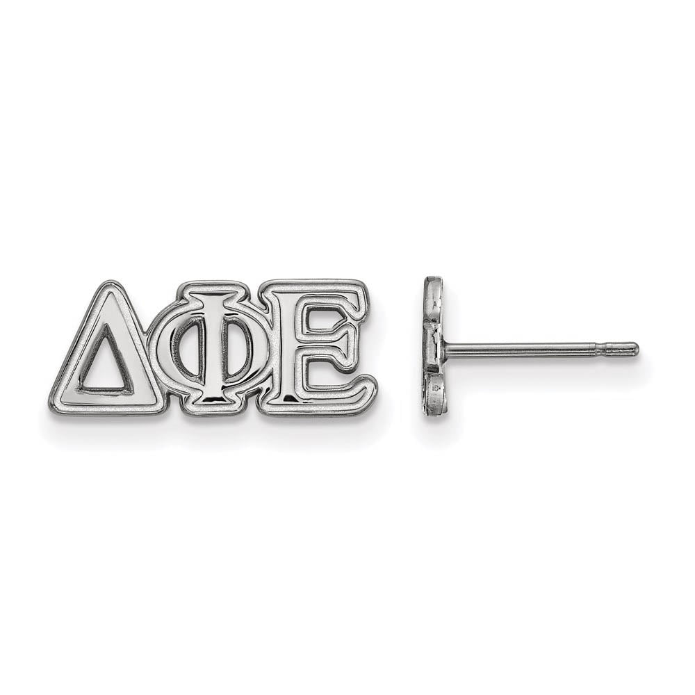 Sterling Silver Delta Phi Epsilon XS Greek Post Earrings, Item E17432 by The Black Bow Jewelry Co.