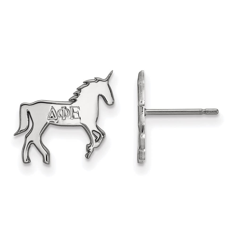 Sterling Silver Delta Phi Epsilon XS Post Earrings, Item E17433 by The Black Bow Jewelry Co.