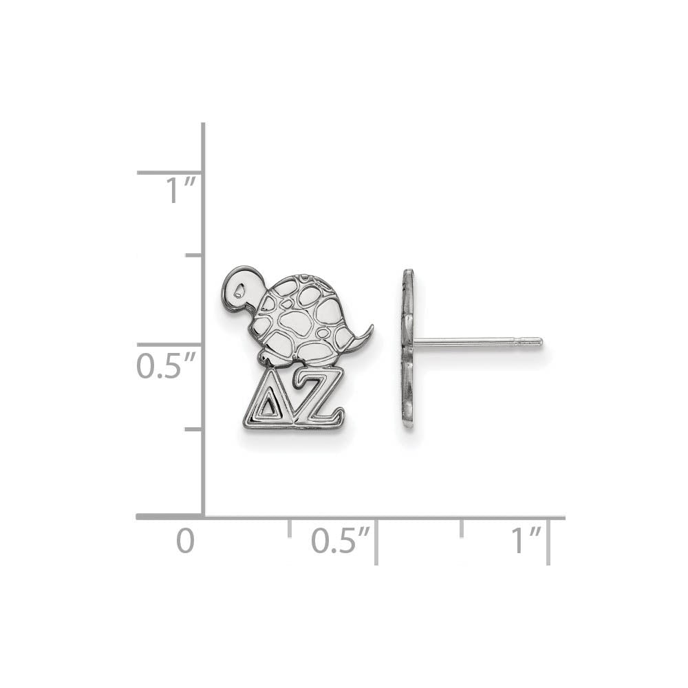 Alternate view of the Sterling Silver Delta Zeta XS Post Earrings by The Black Bow Jewelry Co.