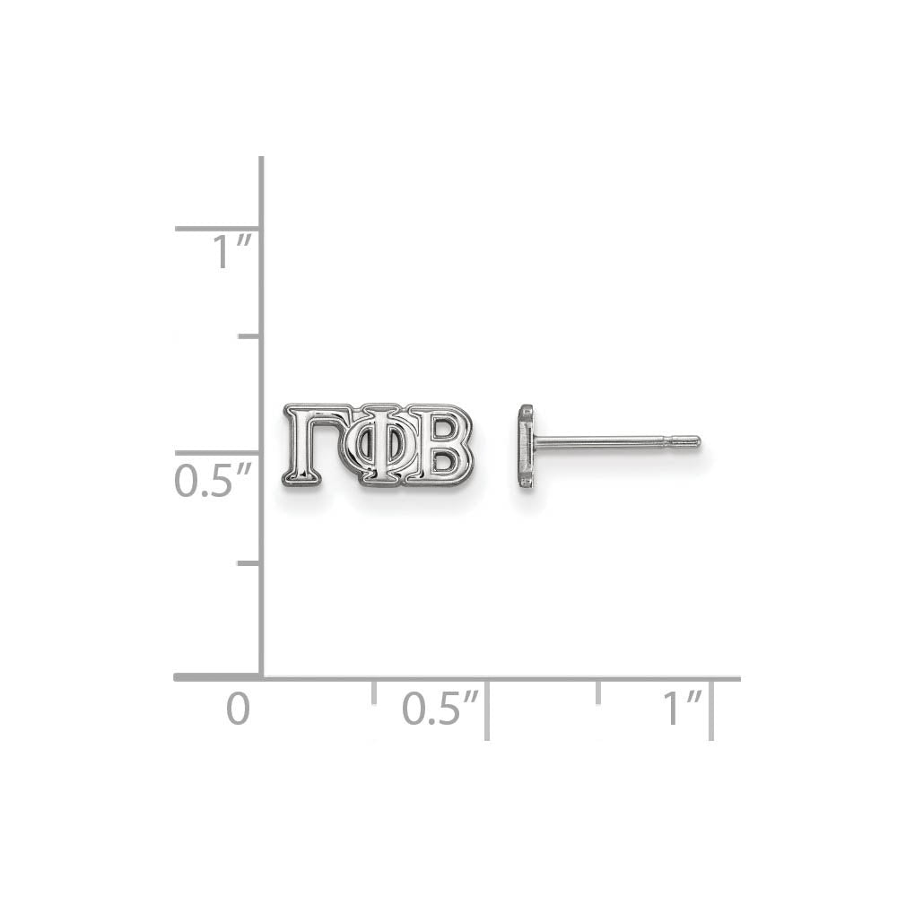 Alternate view of the Sterling Silver Gamma Phi Beta XS Greek Post Earrings by The Black Bow Jewelry Co.