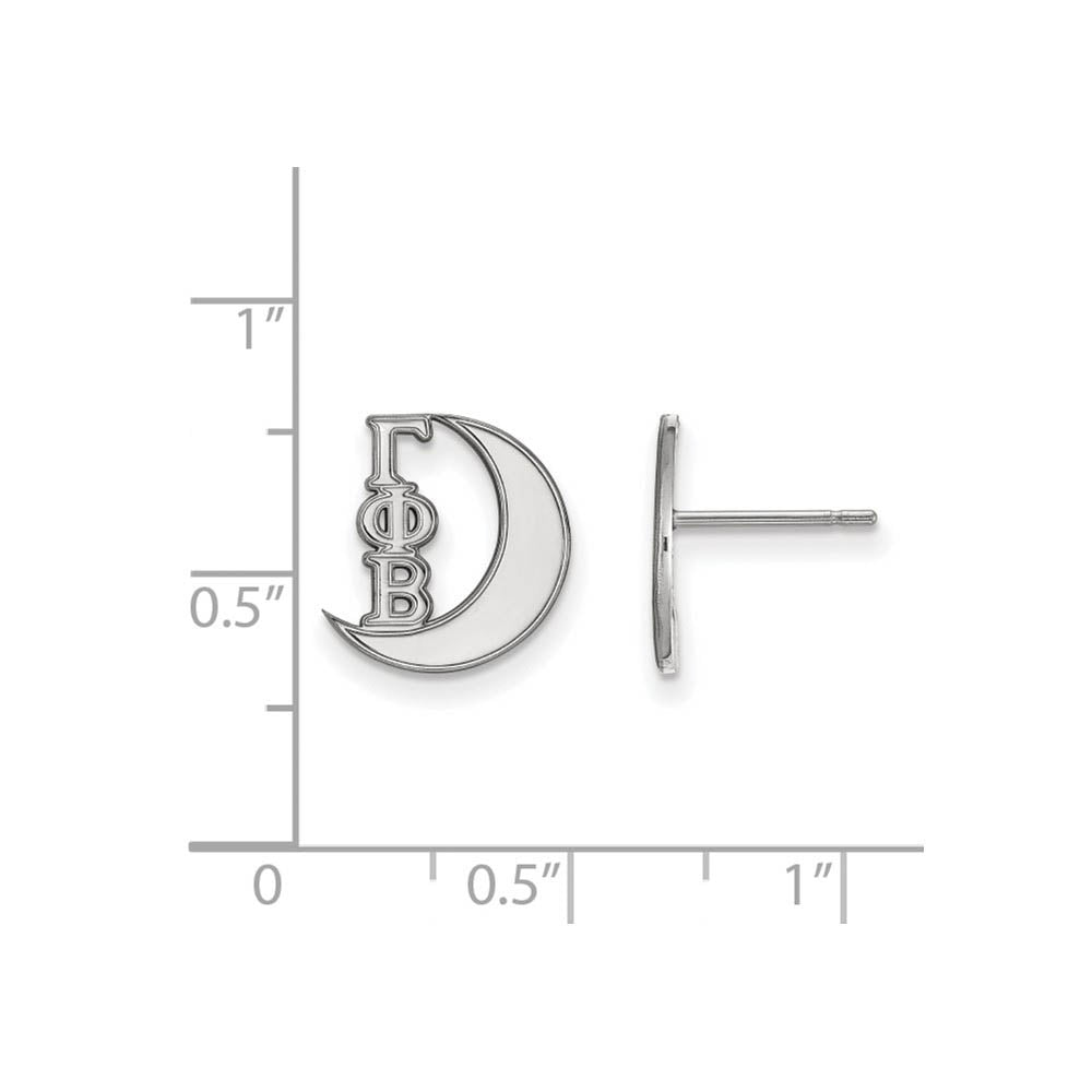 Alternate view of the Sterling Silver Gamma Phi Beta XS Post Earrings by The Black Bow Jewelry Co.