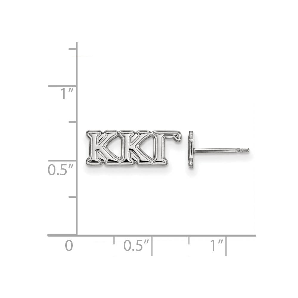 Alternate view of the Sterling Silver Kappa Kappa Gamma XS Greek Letters Post Earrings by The Black Bow Jewelry Co.