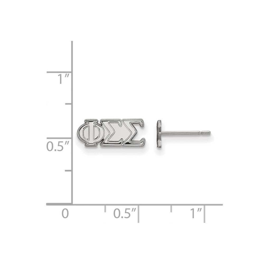 Alternate view of the Sterling Silver Phi Sigma Sigma XS Greek Letters Post Earrings by The Black Bow Jewelry Co.