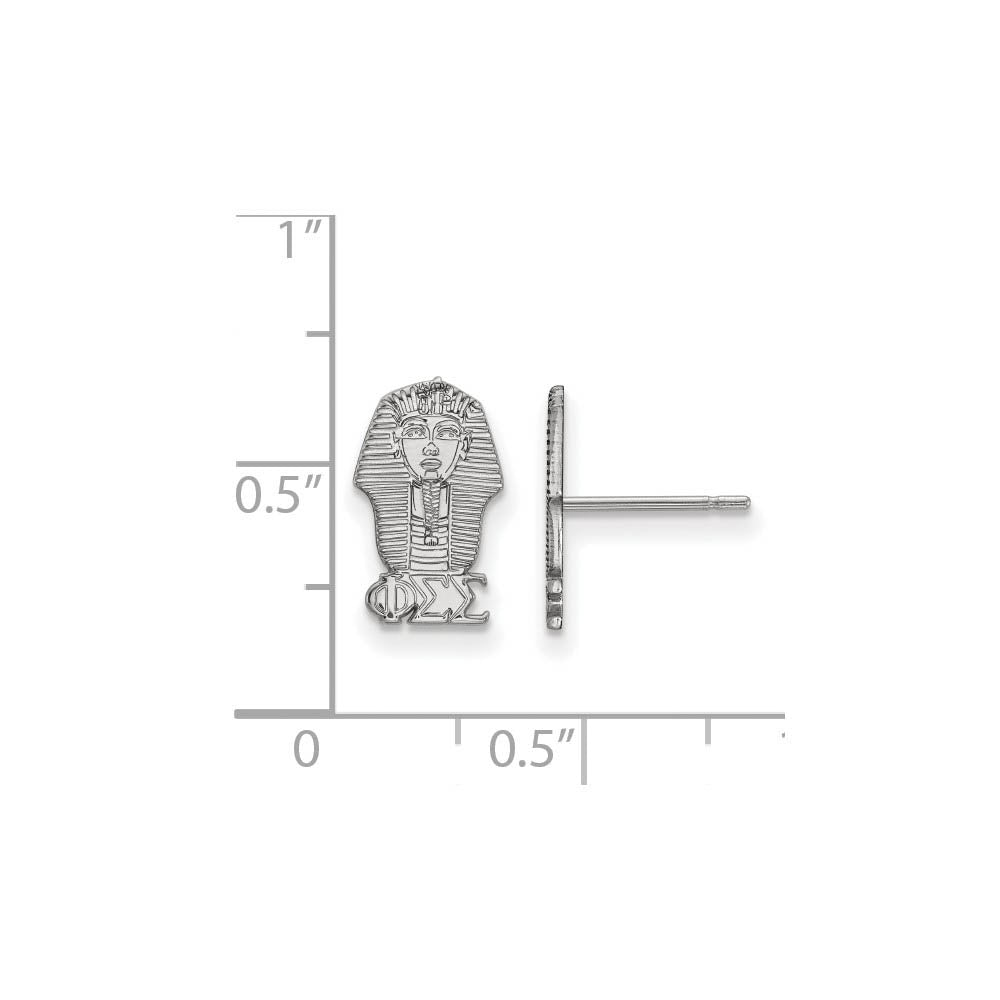 Alternate view of the Sterling Silver Phi Sigma Sigma XS Post Earrings by The Black Bow Jewelry Co.