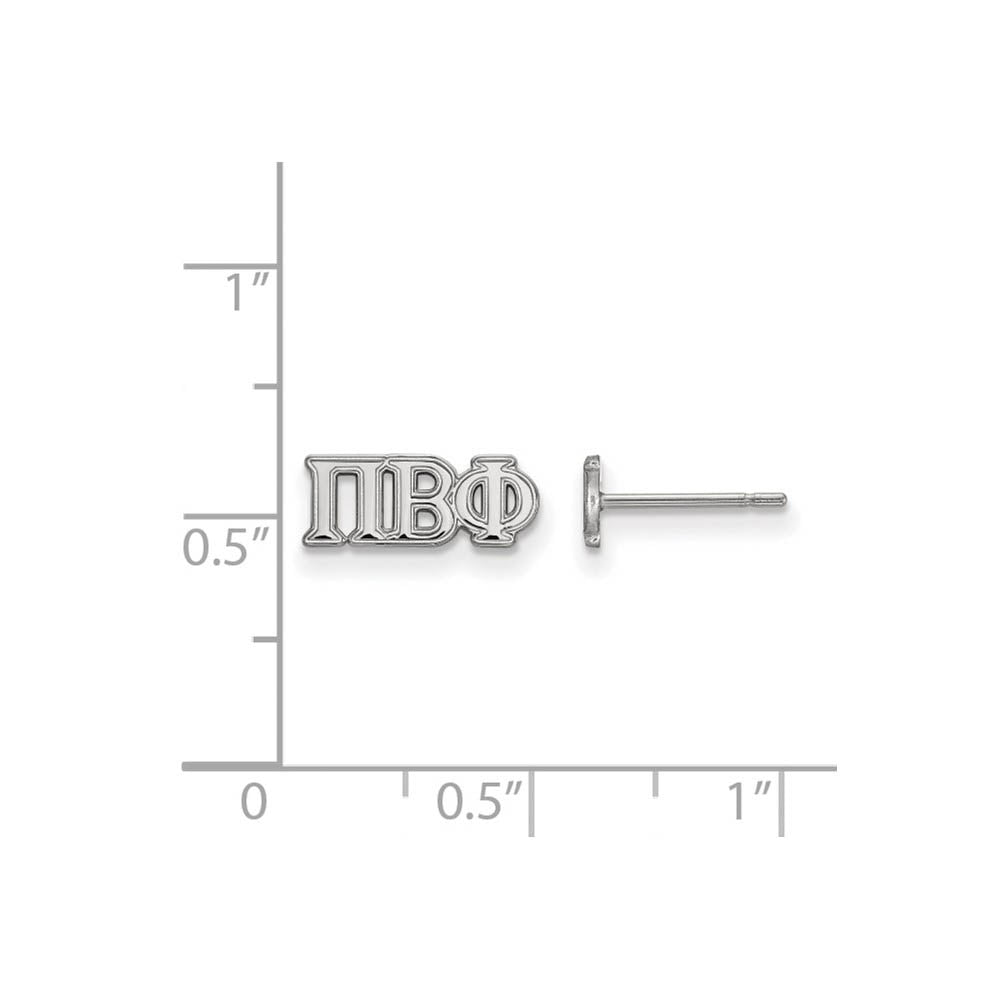 Alternate view of the Sterling Silver Pi Beta Phi XS Greek Letters Post Earrings by The Black Bow Jewelry Co.