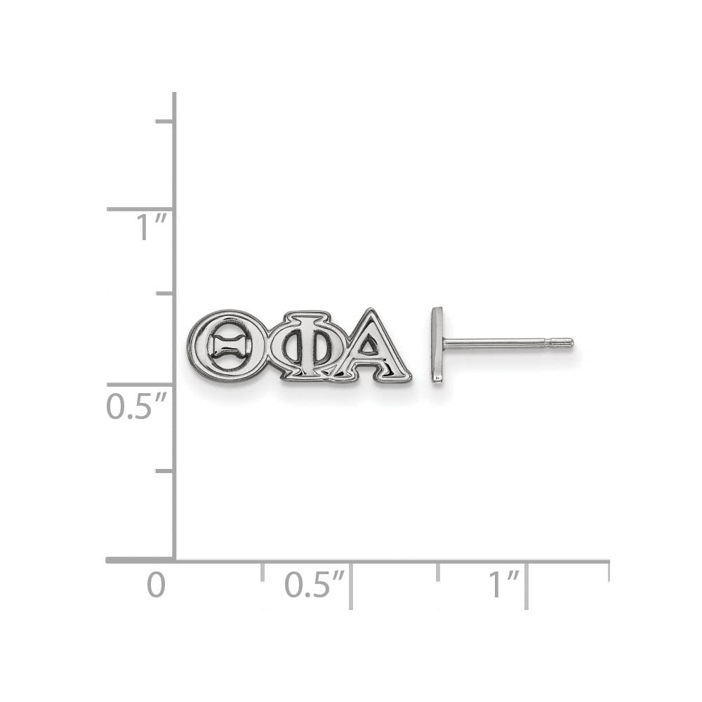Alternate view of the Sterling Silver Theta Phi Alpha XS Greek Letters Post Earrings by The Black Bow Jewelry Co.