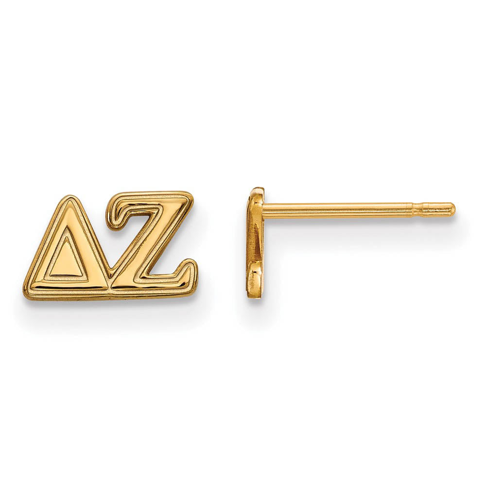 14K Plated Silver Delta Zeta XS Greek Letters Post Earrings, Item E17486 by The Black Bow Jewelry Co.
