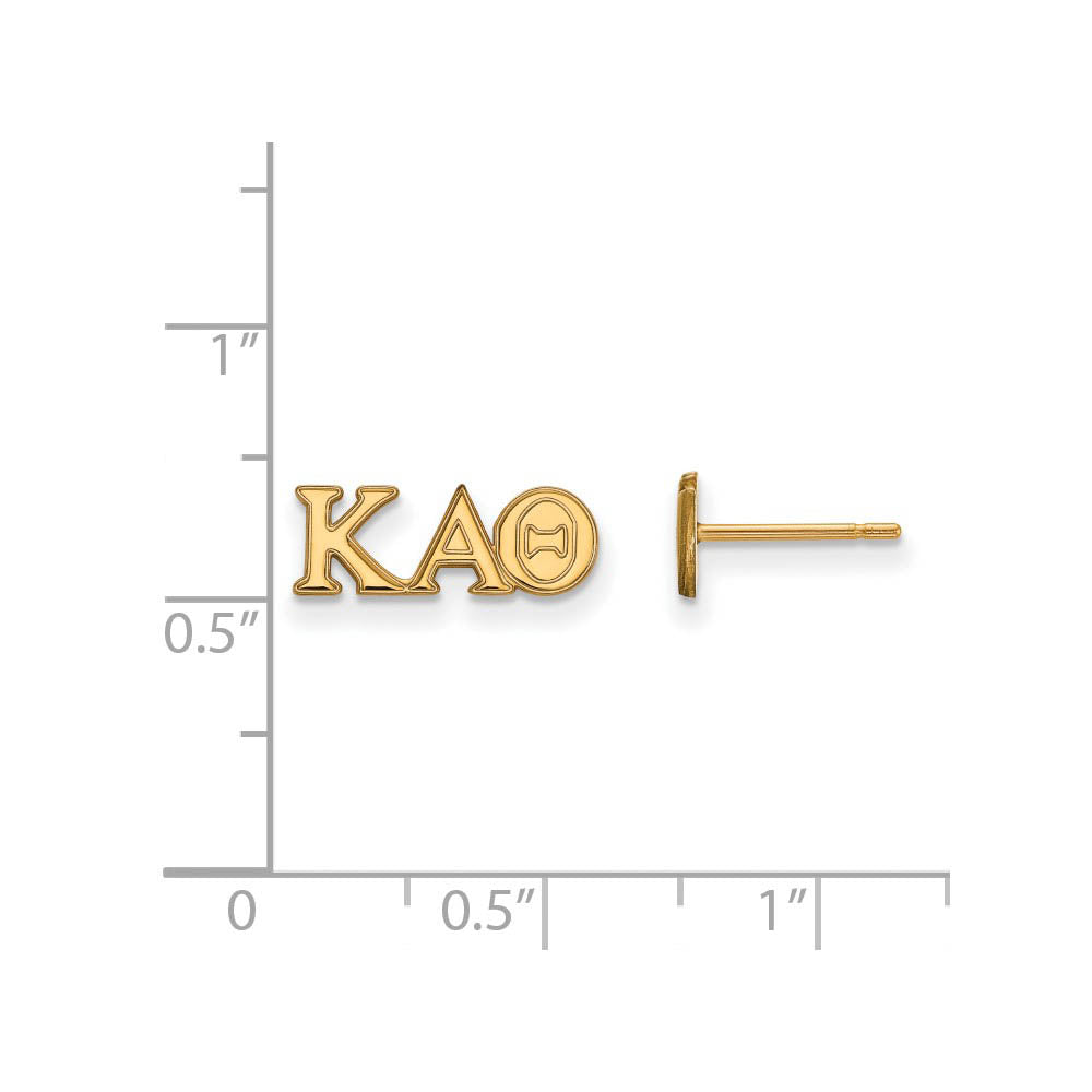 Alternate view of the 14K Plated Silver Kappa Alpha Theta XS Greek Letters Post Earrings by The Black Bow Jewelry Co.