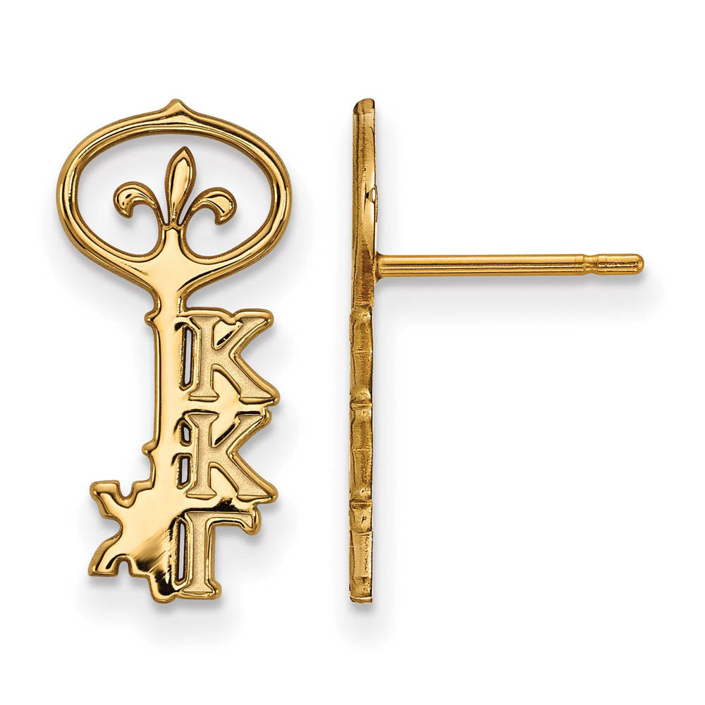 14K Plated Silver Kappa Kappa Gamma XS Post Earrings, Item E17495 by The Black Bow Jewelry Co.