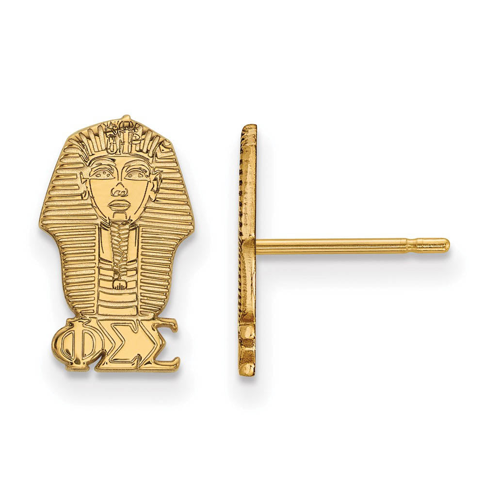 14K Plated Silver Phi Sigma Sigma XS Post Earrings, Item E17499 by The Black Bow Jewelry Co.