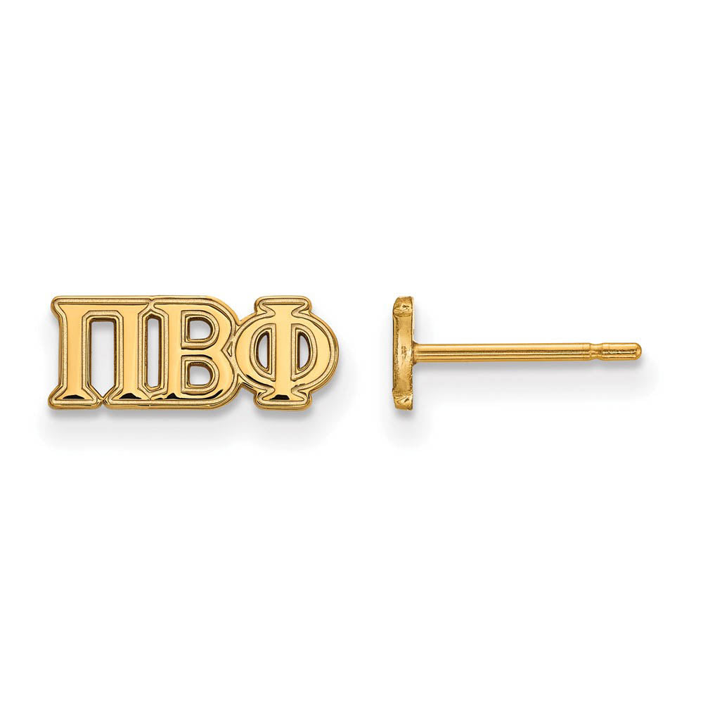 14K Plated Silver Pi Beta Phi XS Greek Letters Post Earrings, Item E17500 by The Black Bow Jewelry Co.