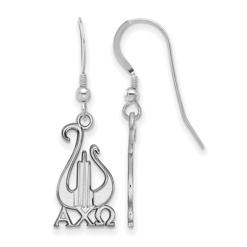 Sterling Silver Alpha Chi Omega Medium Dangle Earrings, Item E17513 by The Black Bow Jewelry Co.
