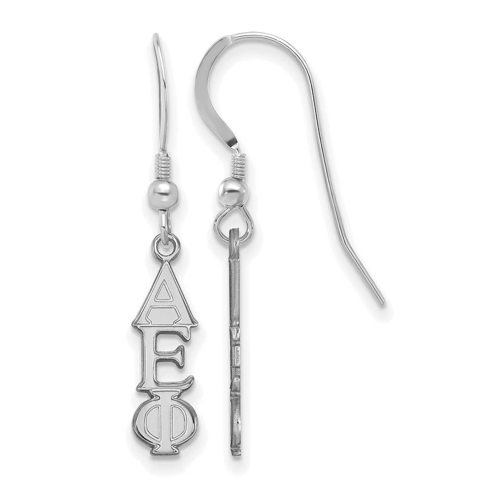 Sterling Silver Small Alpha Epsilon Phi Dangle Earrings, Item E17519 by The Black Bow Jewelry Co.