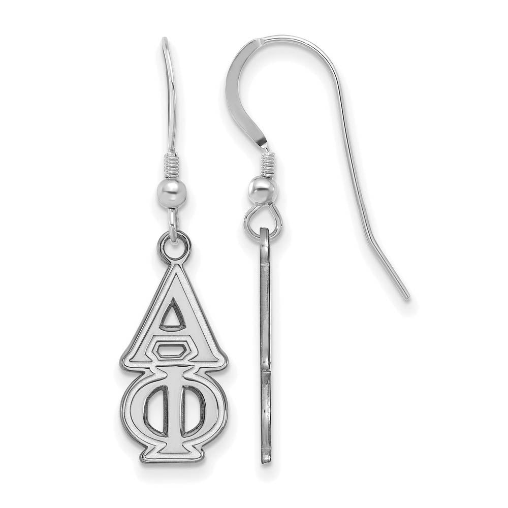 Sterling Silver Alpha Phi Dangle Medium Earrings, Item E17527 by The Black Bow Jewelry Co.