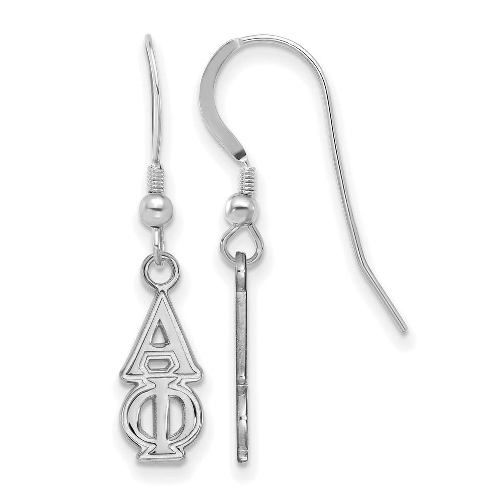 Sterling Silver Small Alpha Phi Dangle Earrings, Item E17528 by The Black Bow Jewelry Co.