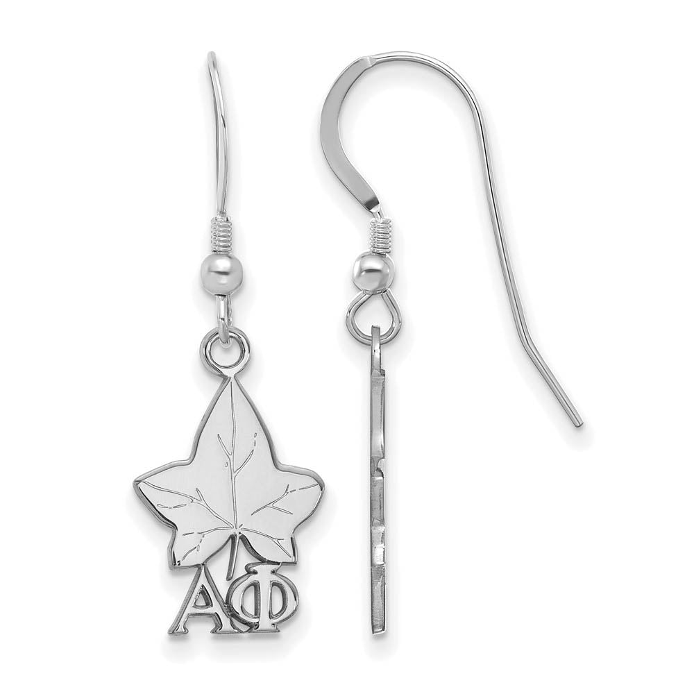 Sterling Silver Alpha Phi Small Dangle Earrings, Item E17529 by The Black Bow Jewelry Co.