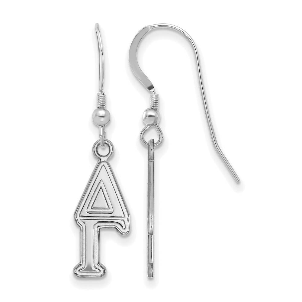 Sterling Silver Delta Gamma Dangle Small Earrings, Item E17545 by The Black Bow Jewelry Co.