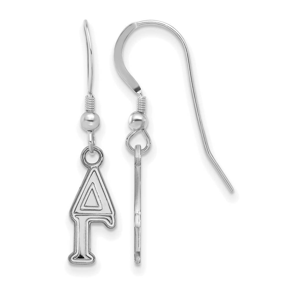 Sterling Silver Delta Gamma XS Dangle Earrings, Item E17547 by The Black Bow Jewelry Co.